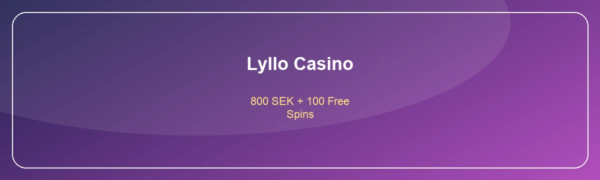 Sätt in 200 SEK och spela för 800 SEK + 100 Free Spins. Omsättningskrav 20x. bonus